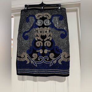 Elegant Black and Blue Beaded Skirt